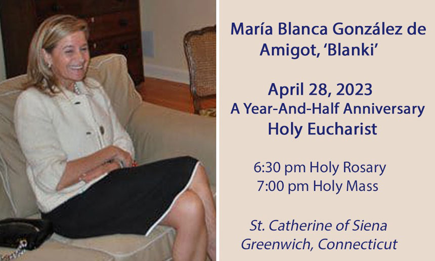 Family and Friends Will Remember María Blanca In a Mass in Greenwich, Conn.