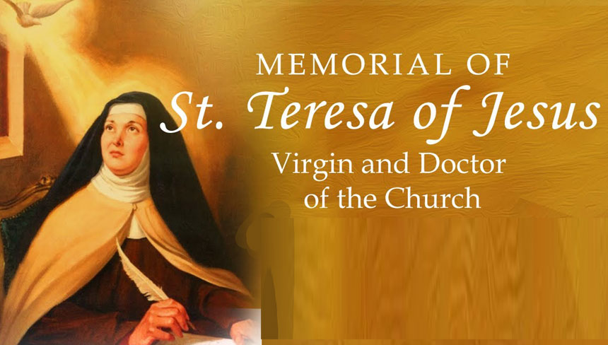 October 15, 2026, Memorial of Saint Teresa of Jesus, Virgin and Doctor of the Church, Holy Rosary (Luminous Mysteries)